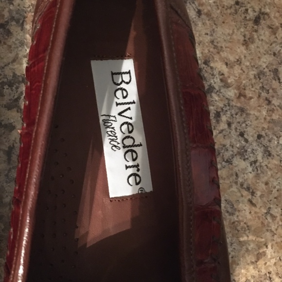 Like New mens real leather crocodile shoes leather Italy 10 M - Picture 3 of 9